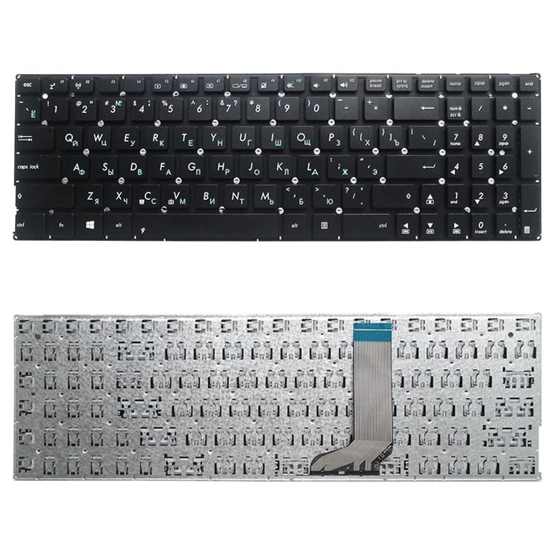 Russian Keyboard for Asus X556 Series - Black - White