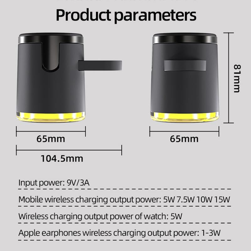 15W 4 In 1 Foldable Magnetic Wireless Charger - White