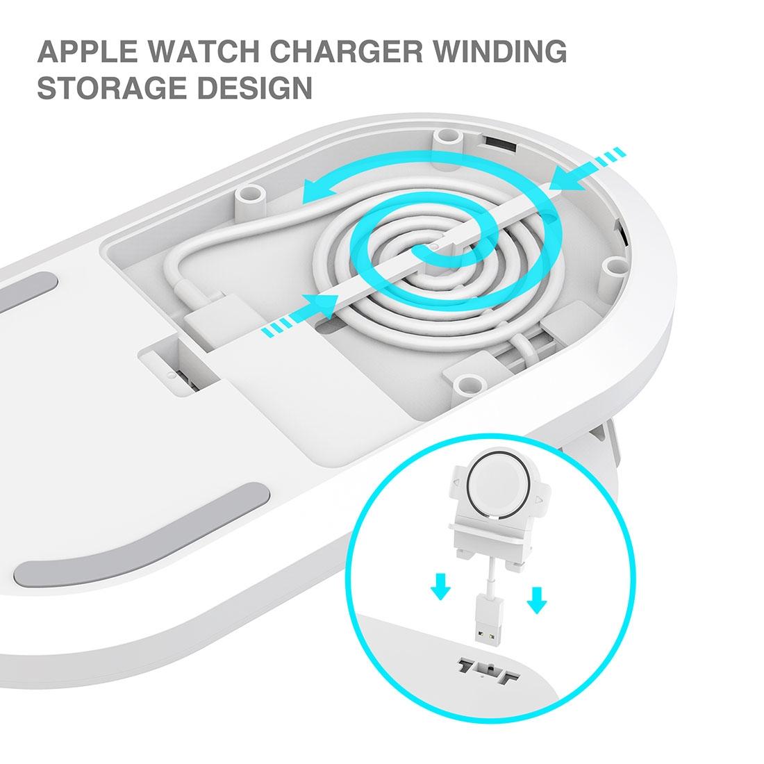 3 In 1 Wireless Charger For Phones Iwatch Airpods - White