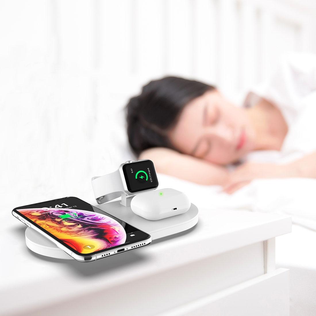 3 In 1 Wireless Charger For Phones Iwatch Airpods - White