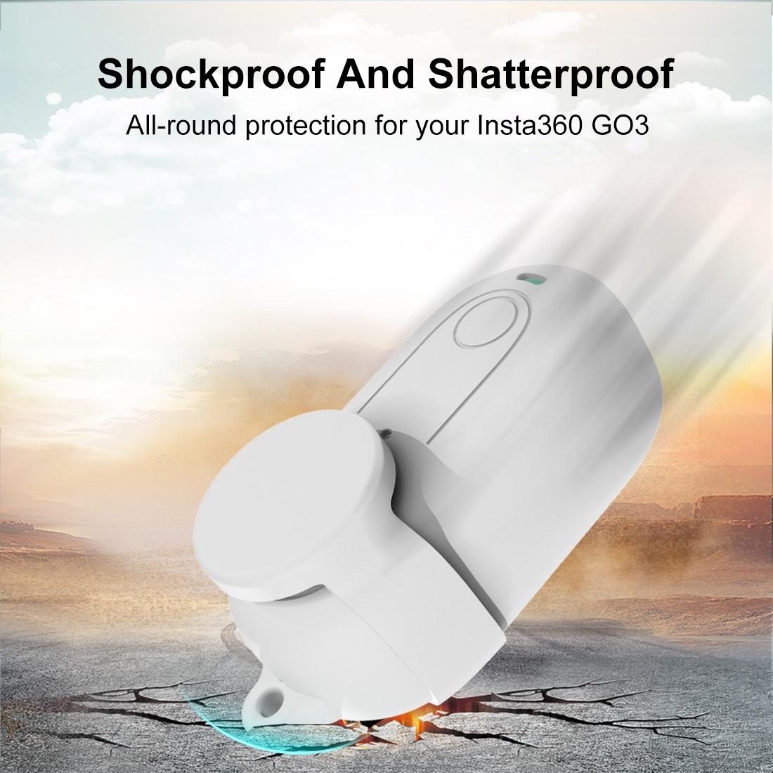 Silicone Case with Lens Cover for Insta360 Go 3 - White