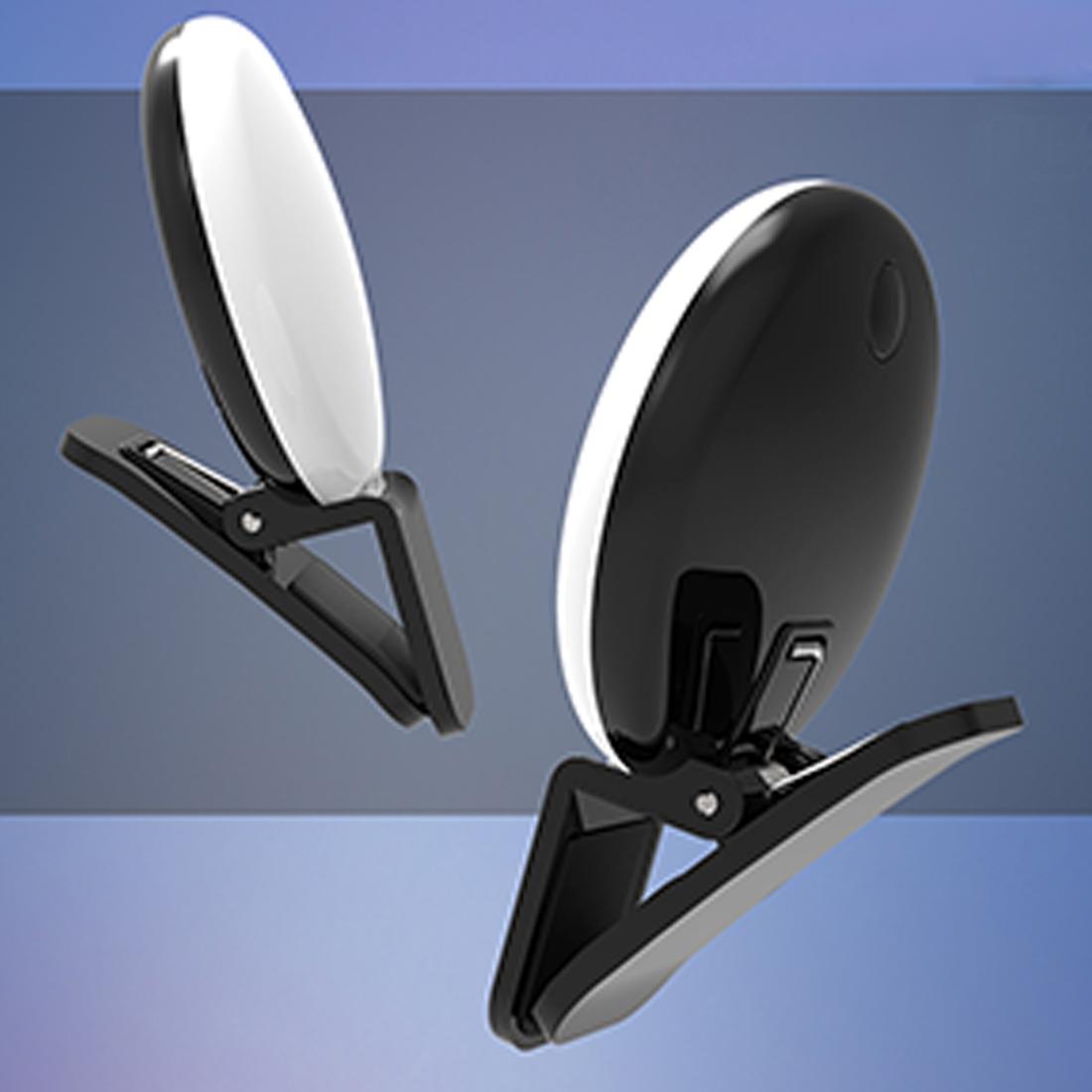 Portable Mini Beauty Light for Smartphones - 3 Brightness Levels 9 Led Warm / White - Iphone Galaxy Huawei Xiaomi Lg Htc - White