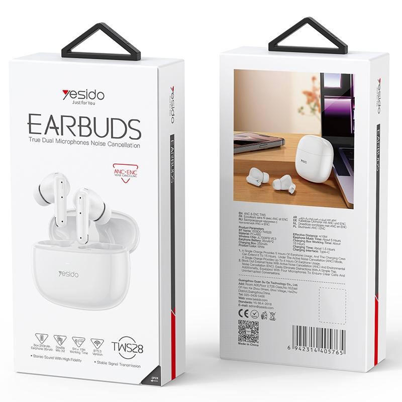 Smart Dual Noise Reduction Tws Wireless Earphones - White