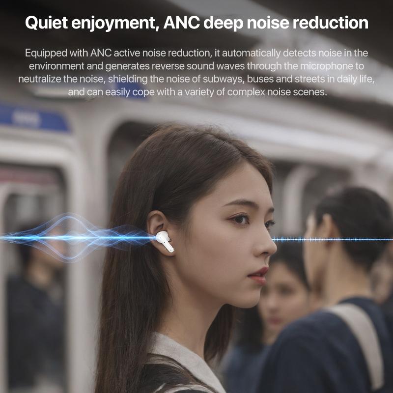 Smart Dual Noise Reduction Tws Wireless Earphones - White