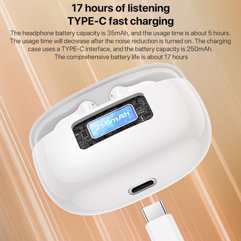 Smart Dual Noise Reduction Tws Wireless Earphones - White