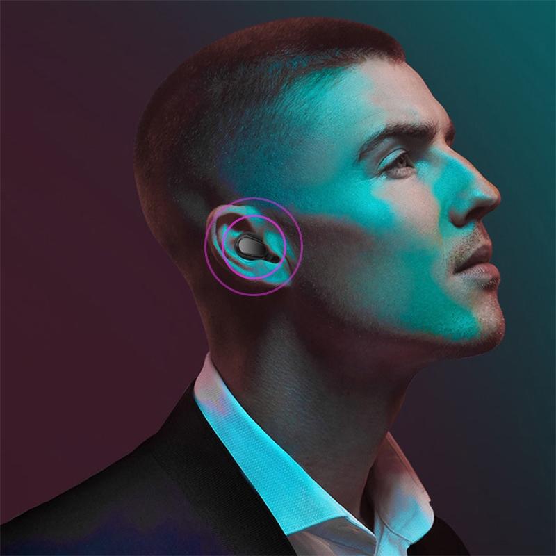 Wireless Bluetooth Earphones with 9d Sound and Charging Box - White