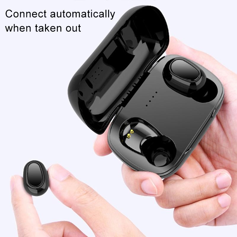 Wireless Bluetooth Earphones with 9d Sound and Charging Box - White