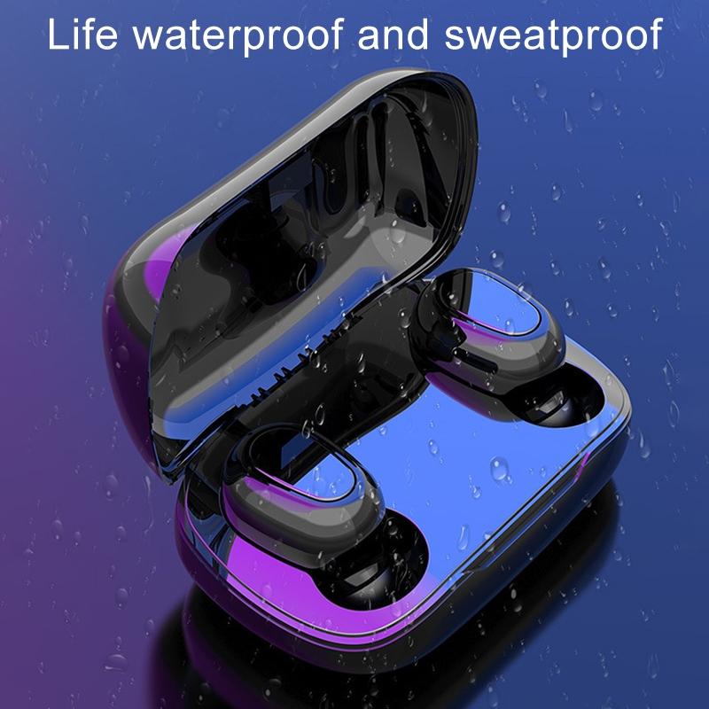 Wireless Bluetooth Earphones with 9d Sound and Charging Box - White