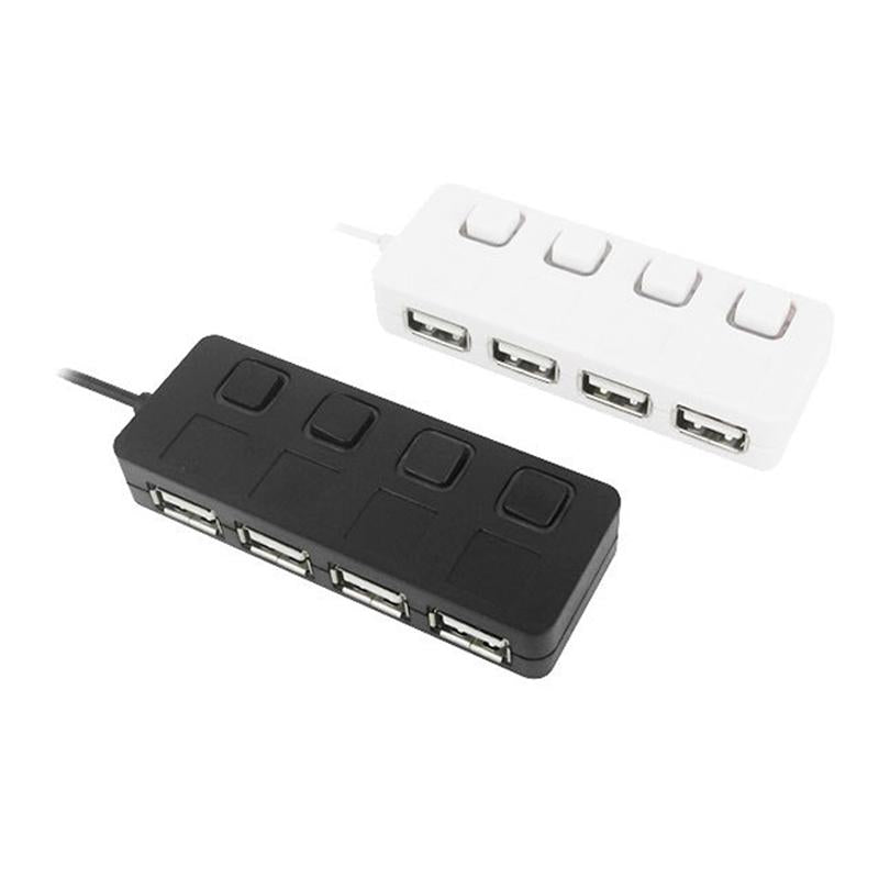 4-Port Usb 2.0 Hub With Switches - White