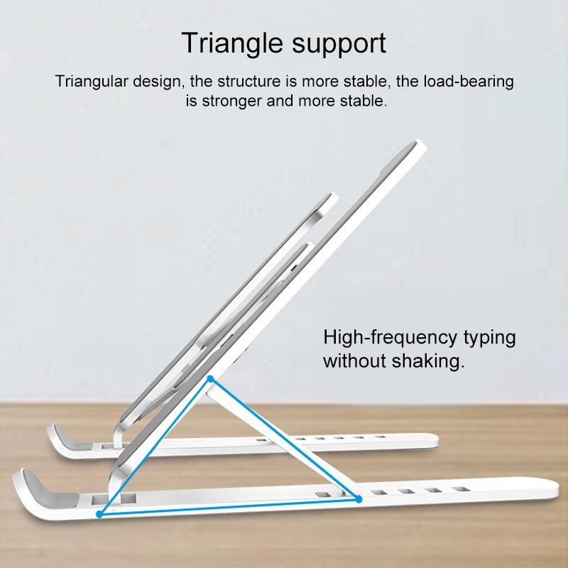 Foldable Laptop Stand for Desktop Cooling and Lifting - White