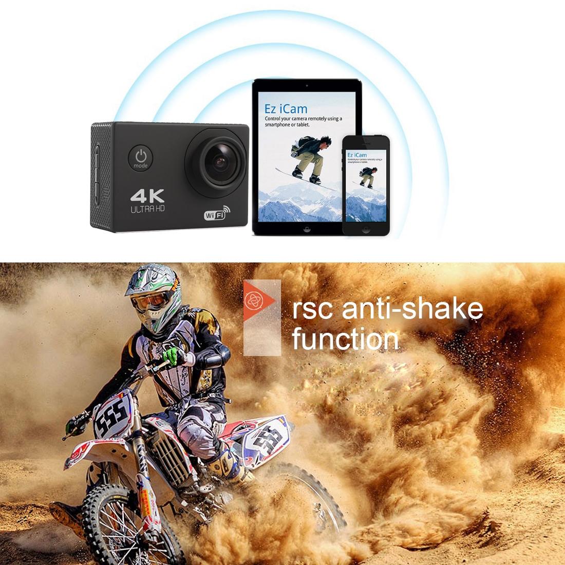 170 Degree Wide Angle Wifi Action Camera with Waterproof Case - Supports 64gb Micro Sd - White