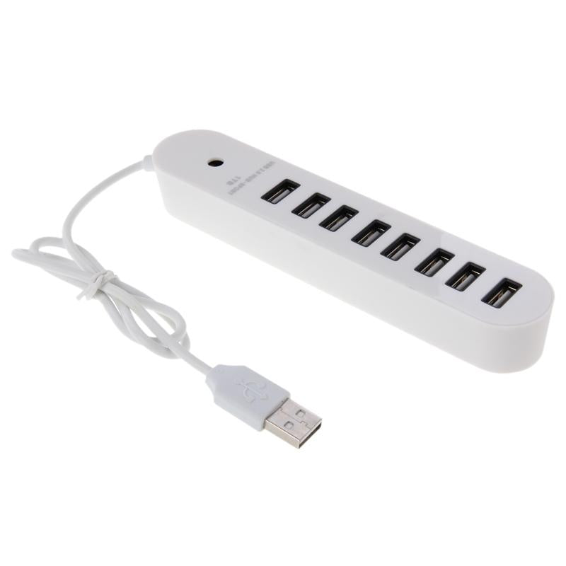 8-Port Portable Usb 2.0 Hub 50Cm Length White