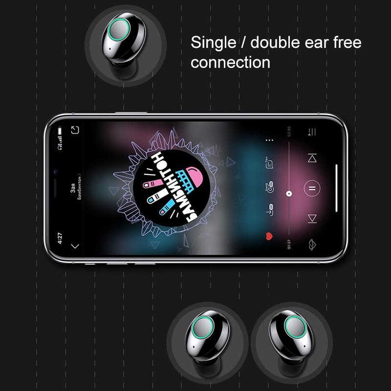 Wireless Stereo Bluetooth Headset with Charging Case and Digital Display - M7 Tws V5.0 - White