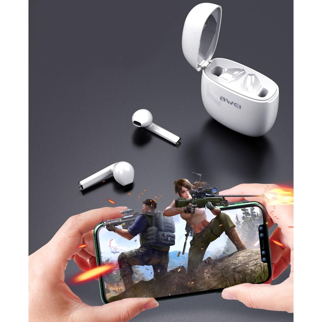 Wireless T28 Sports Tws Headset with Charging Case - White