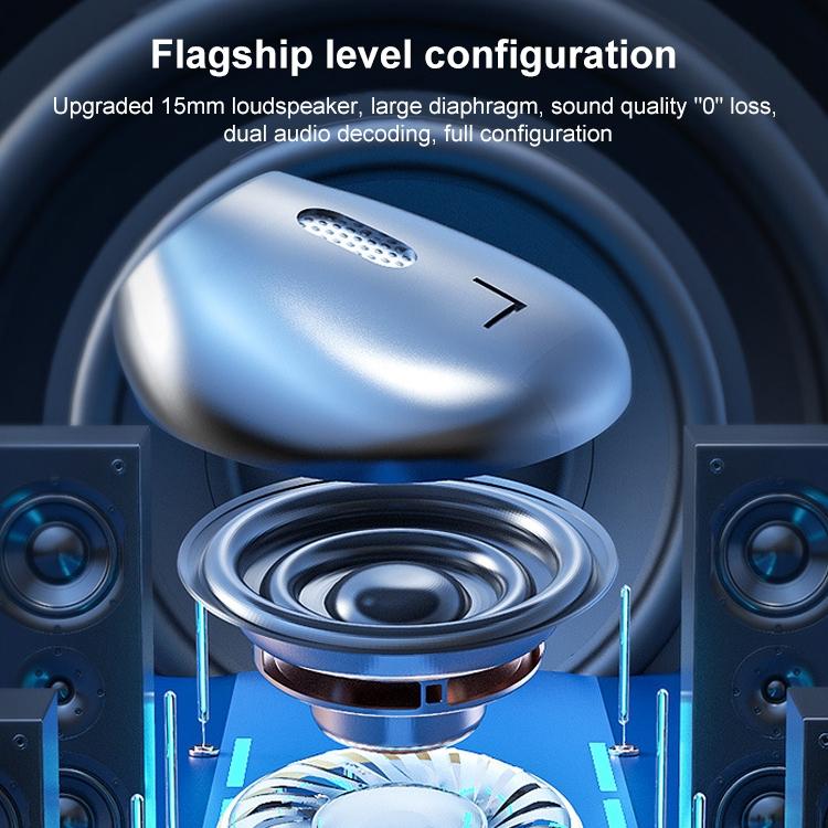 Wireless Bluetooth Earphones with Charging Case - V9 Mirror Noodle - White