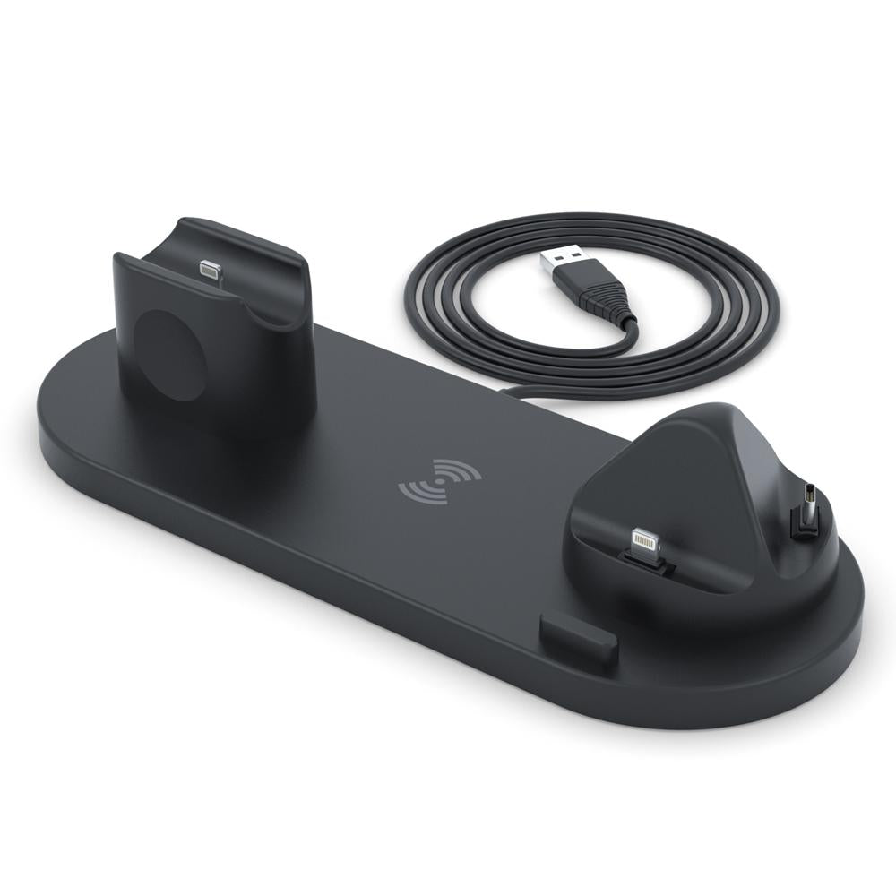 6 In 1 Wireless Charger For Iphone Apple Watch Airpods & Android - White