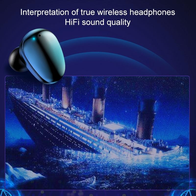 Wireless Stereo Bluetooth Headset with Charging Case and Digital Display - X7 Tws V5.0 - White