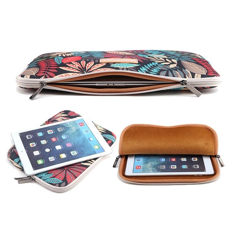 Colourful Leaves Sleeve Case for Ipad Air Galaxy Tab Yoga Surface Pro - Zipper Bag for 10.1 Laptops / Tablets - White