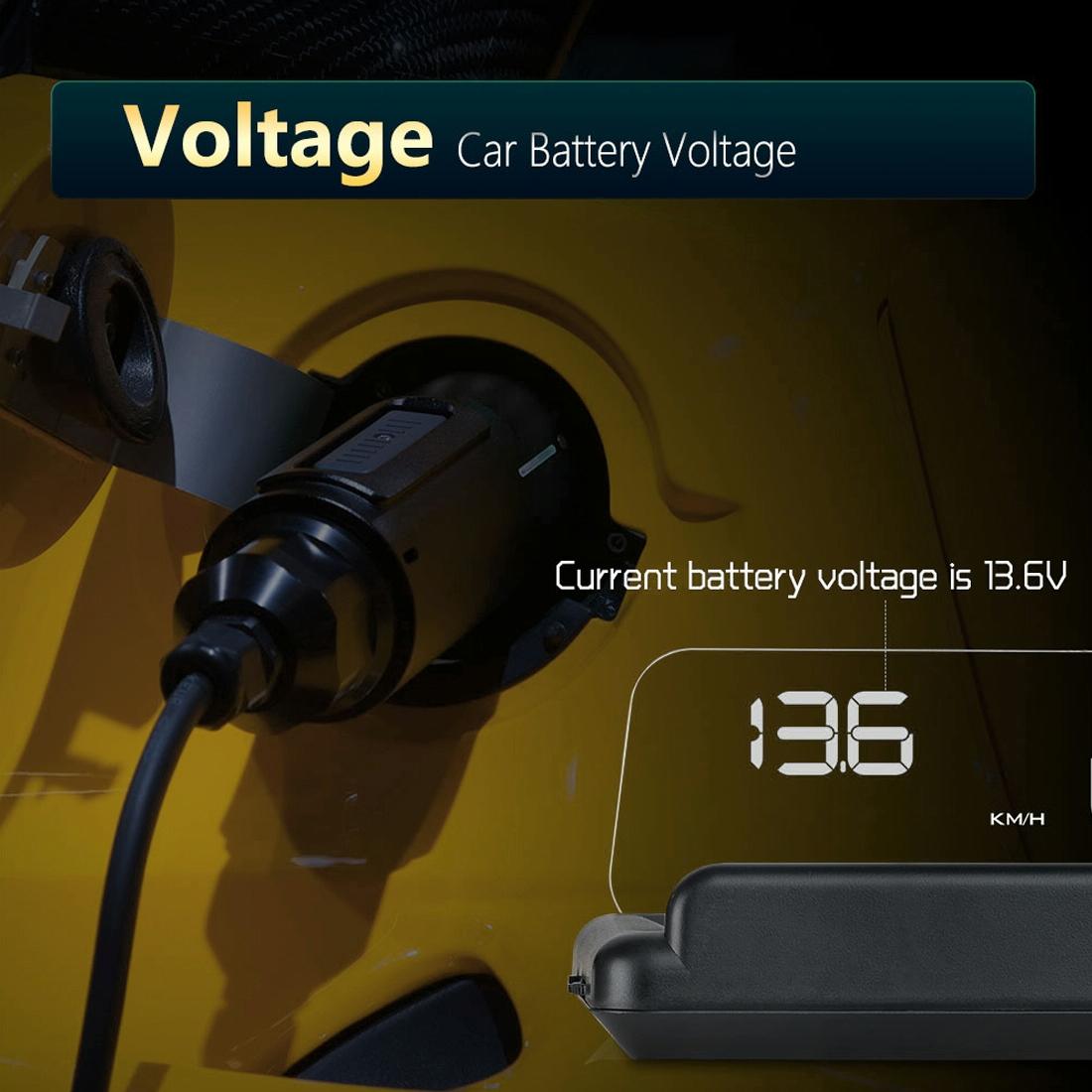 Virtual Hd Reflection Board Car Gps Hud Speed & Distance Display Over / Under Speed & Voltage Alarm Fatigue Driving - Blue