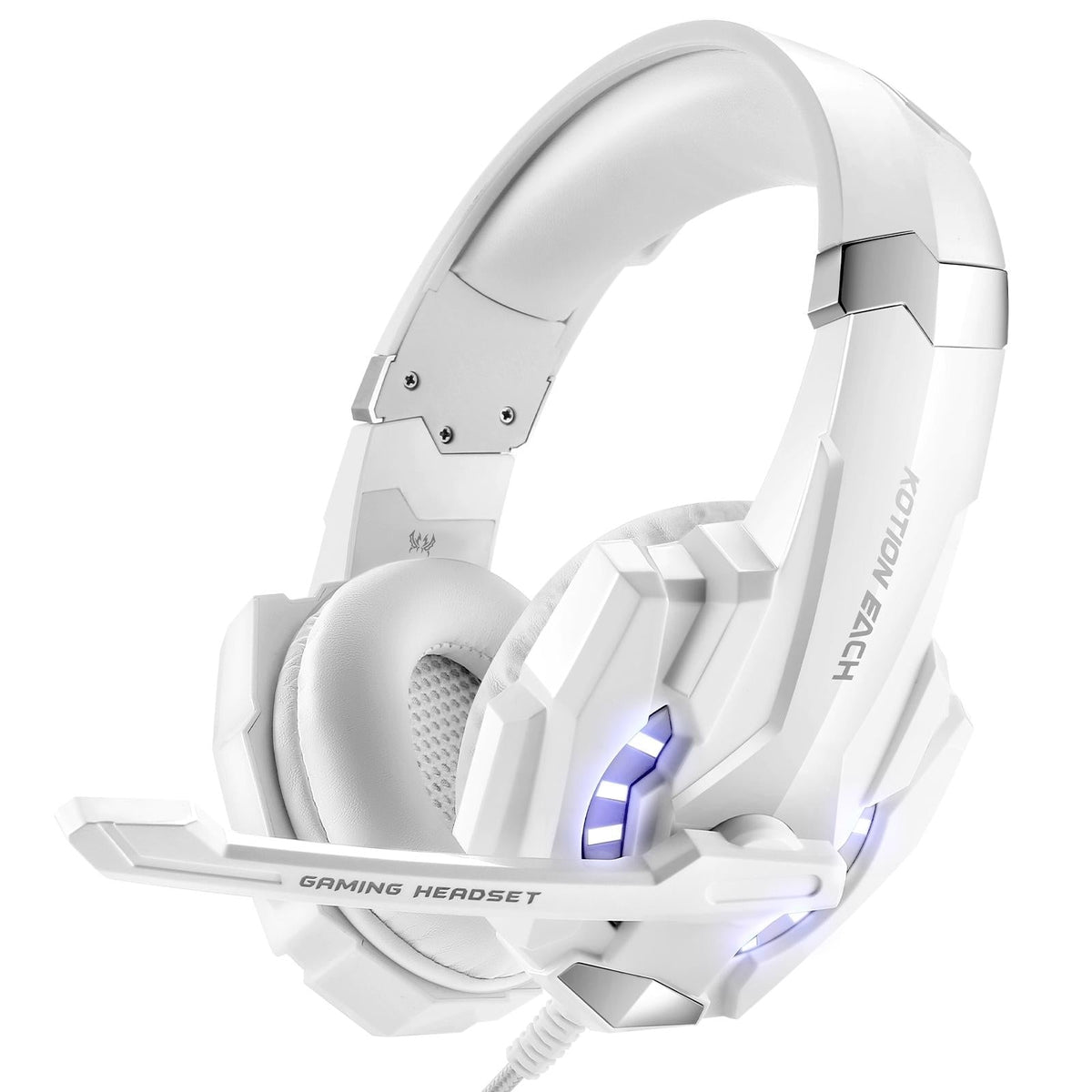 3.5Mm Gaming Headset With Mic & Led For Laptop / Phone - White