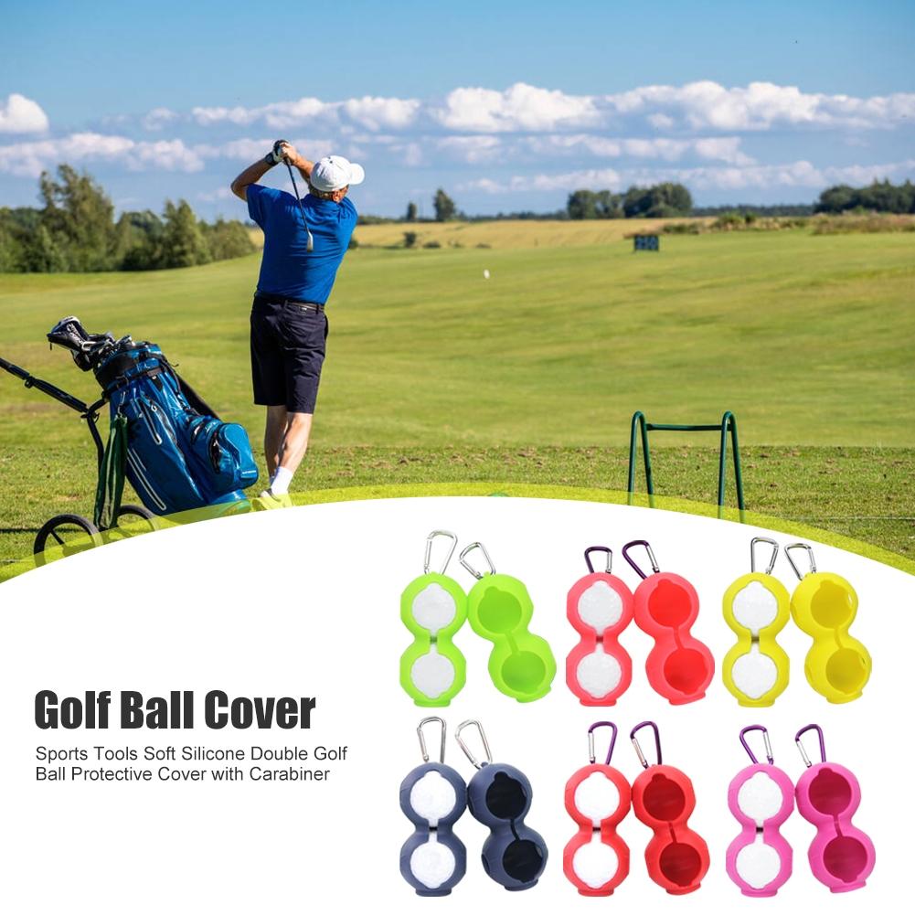 2-pack Golf Silicone Double-ball Protection Sleeves - Yellow