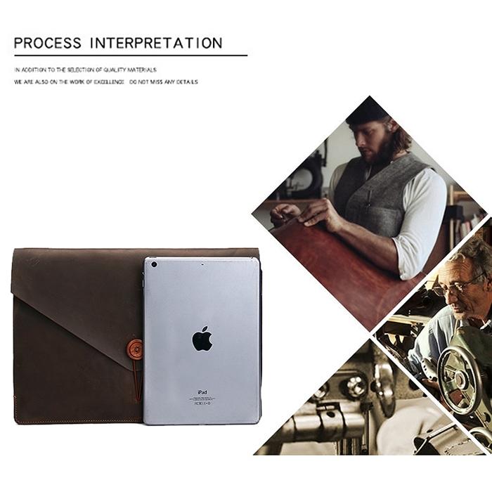 13.3 Genuine Leather Business Laptop Bag For Macbook Samsung Sony Dell Alienware Chuwi Asus Hp - Universal - Yellow