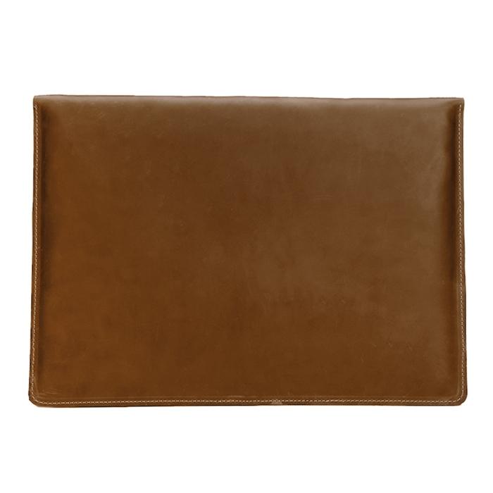 15.4 Business Laptop Tablet Bag - Genuine Leather - Universal Fit - Yellow