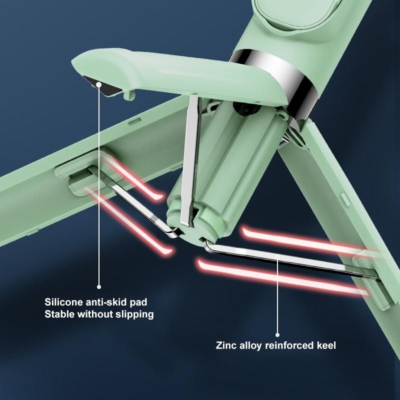 Bluetooth Remote Selfie Stick with Dual Fill Light and Tripod - Yellow