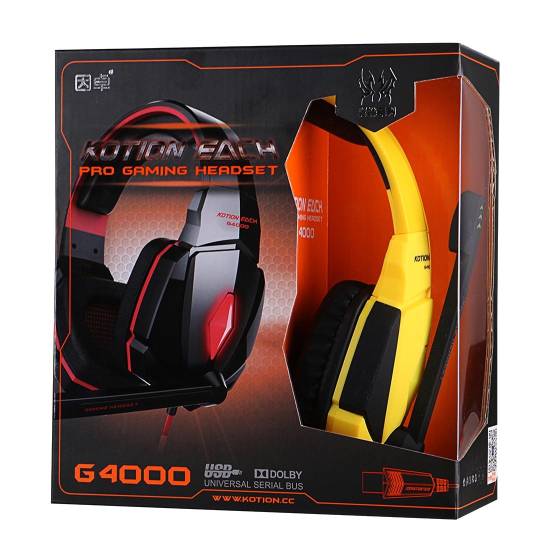 Usb Stereo Gaming Headset With Mic & Led 2.2M Cable Black / Yellow
