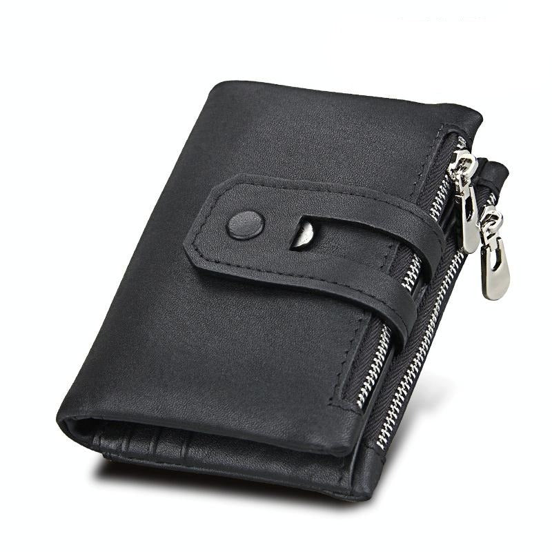 Men Rfid Blocking Cowhide Leather Wallet - Crazy Horse Texture