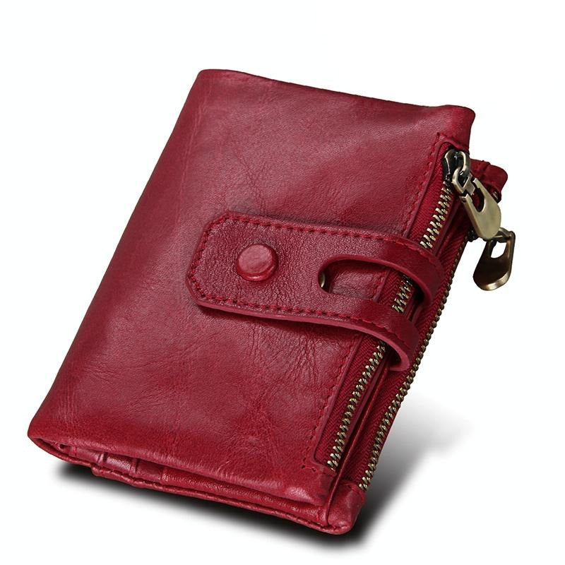 Men Rfid Blocking Cowhide Leather Wallet - Crazy Horse Texture