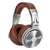 Head-Mounted Wired Headphone With Microphone Brown