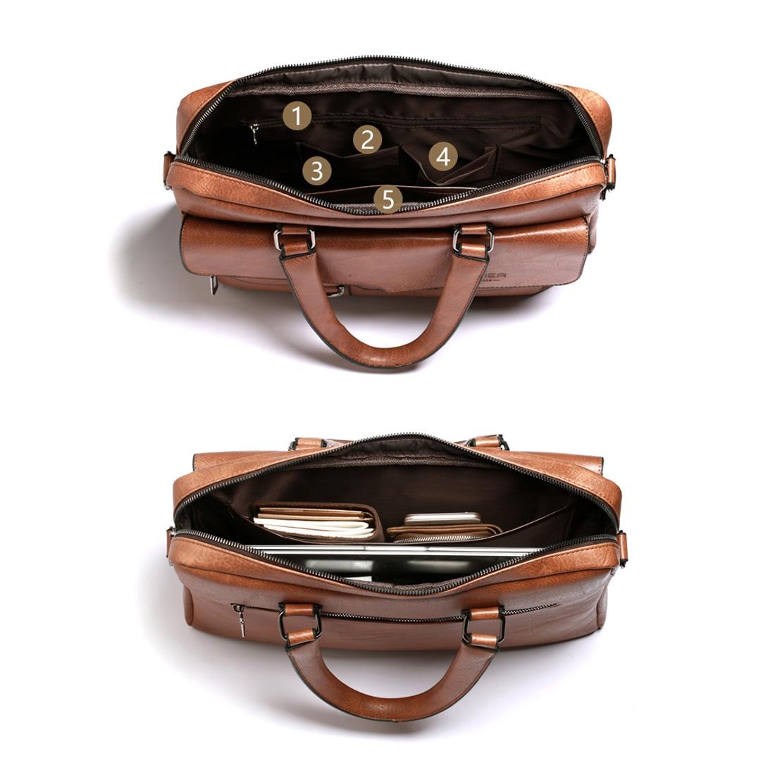 Retro Pu Leather Men Crossbody Bag - Dark Brown