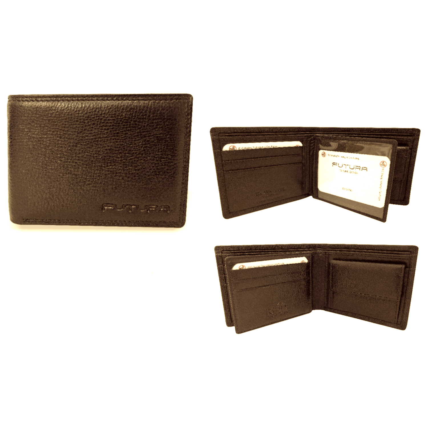 Futura Mens RFID Leather Coin Fold Over Genuine Leather Wallet - Tan
