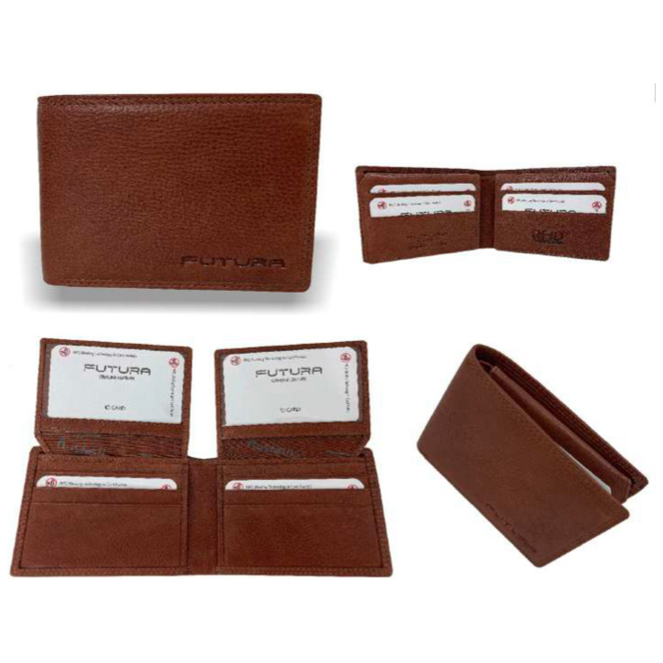 Futura RFID Leather Fold Over Genuine Leather Wallet - Tan