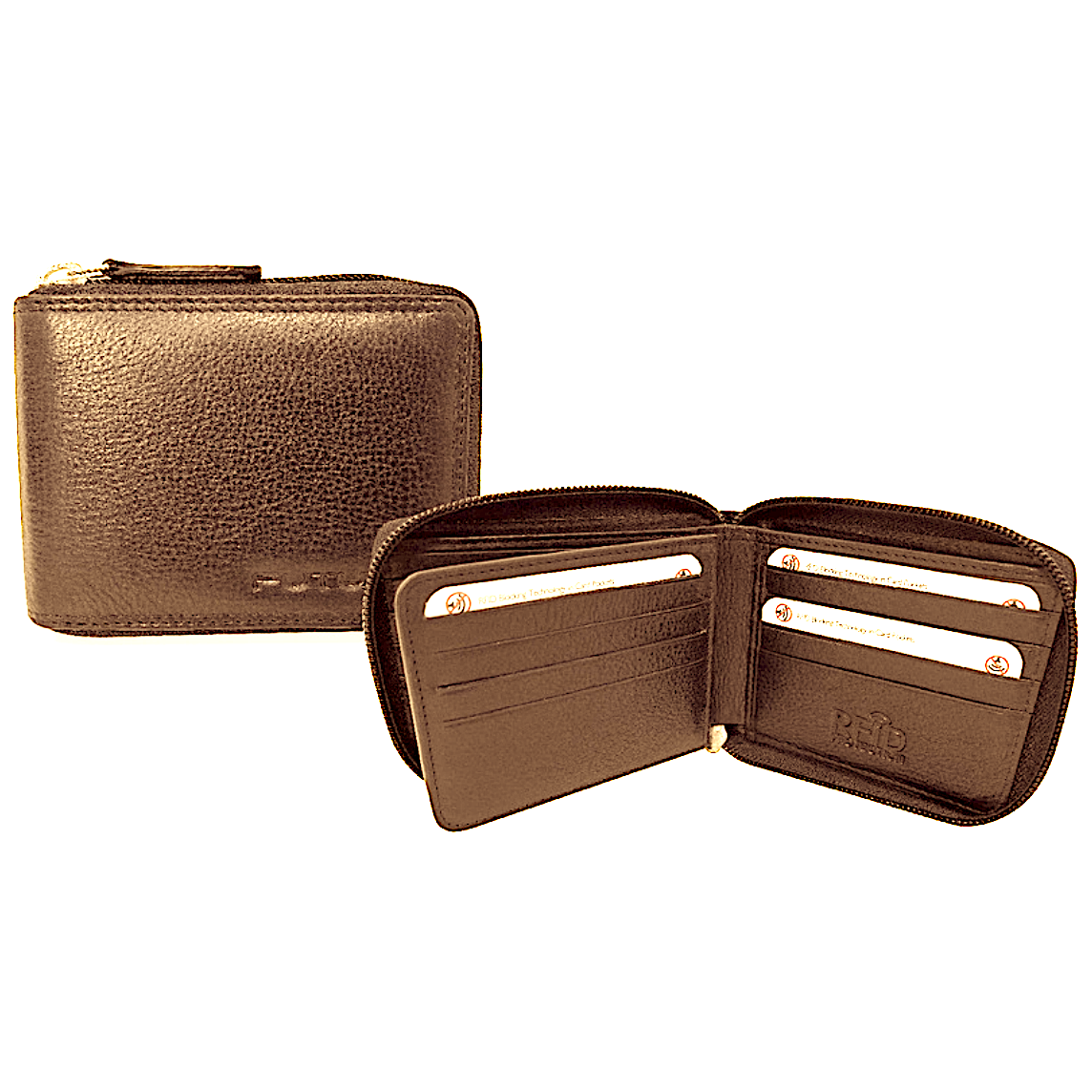 Futura Leather Zip Around Mens Genuine Leather Wallet w/ RFID Protection - Tan