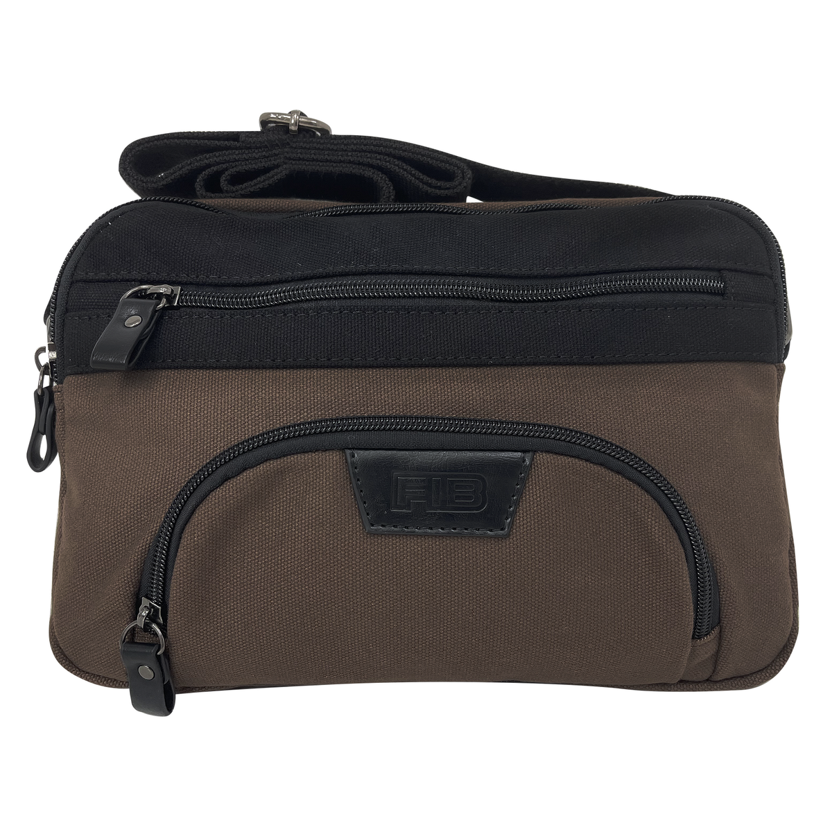 FIB Byron East West Sling Shoulder Bag Travel Adjustable Strap - Brown