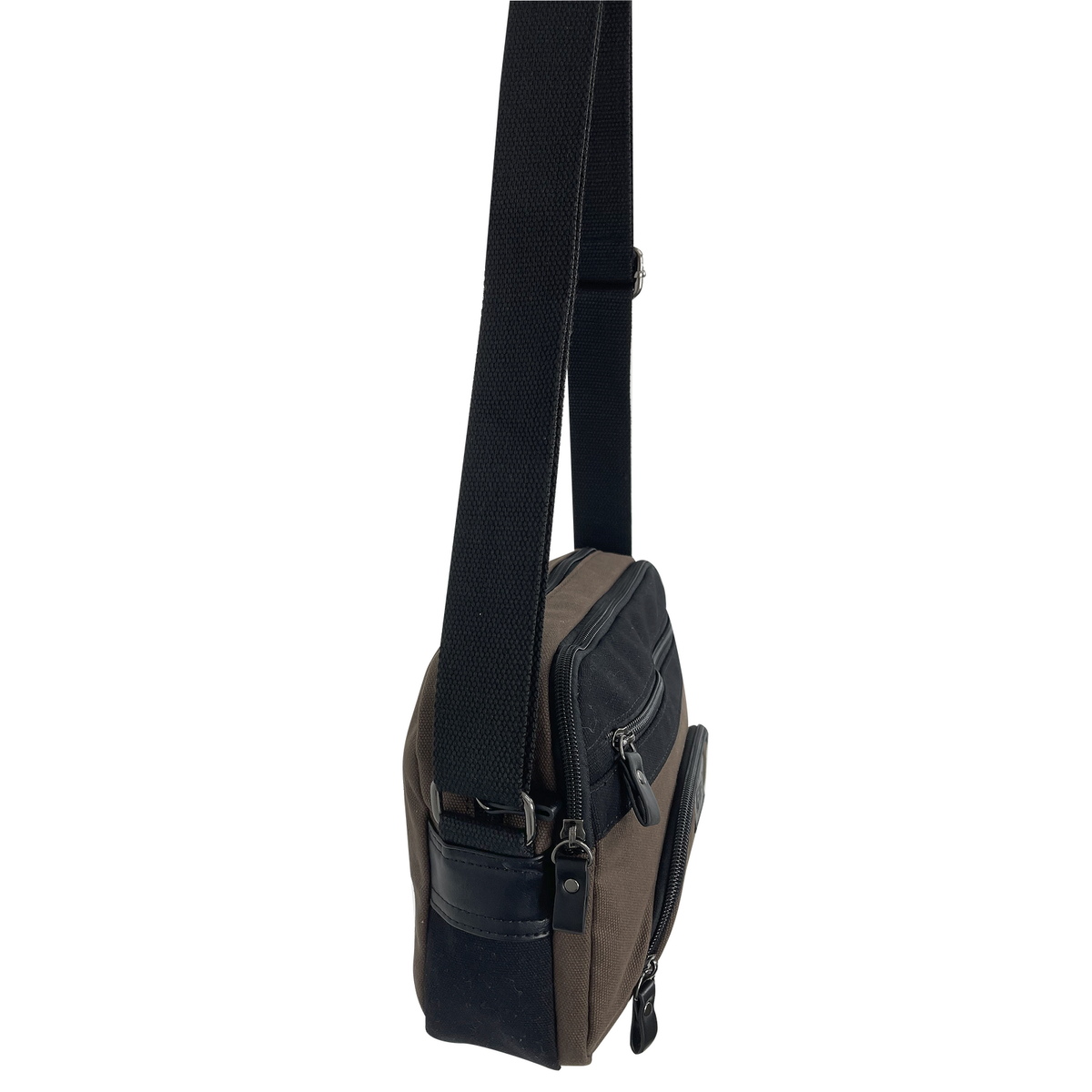 FIB Byron East West Sling Shoulder Bag Travel Adjustable Strap - Brown