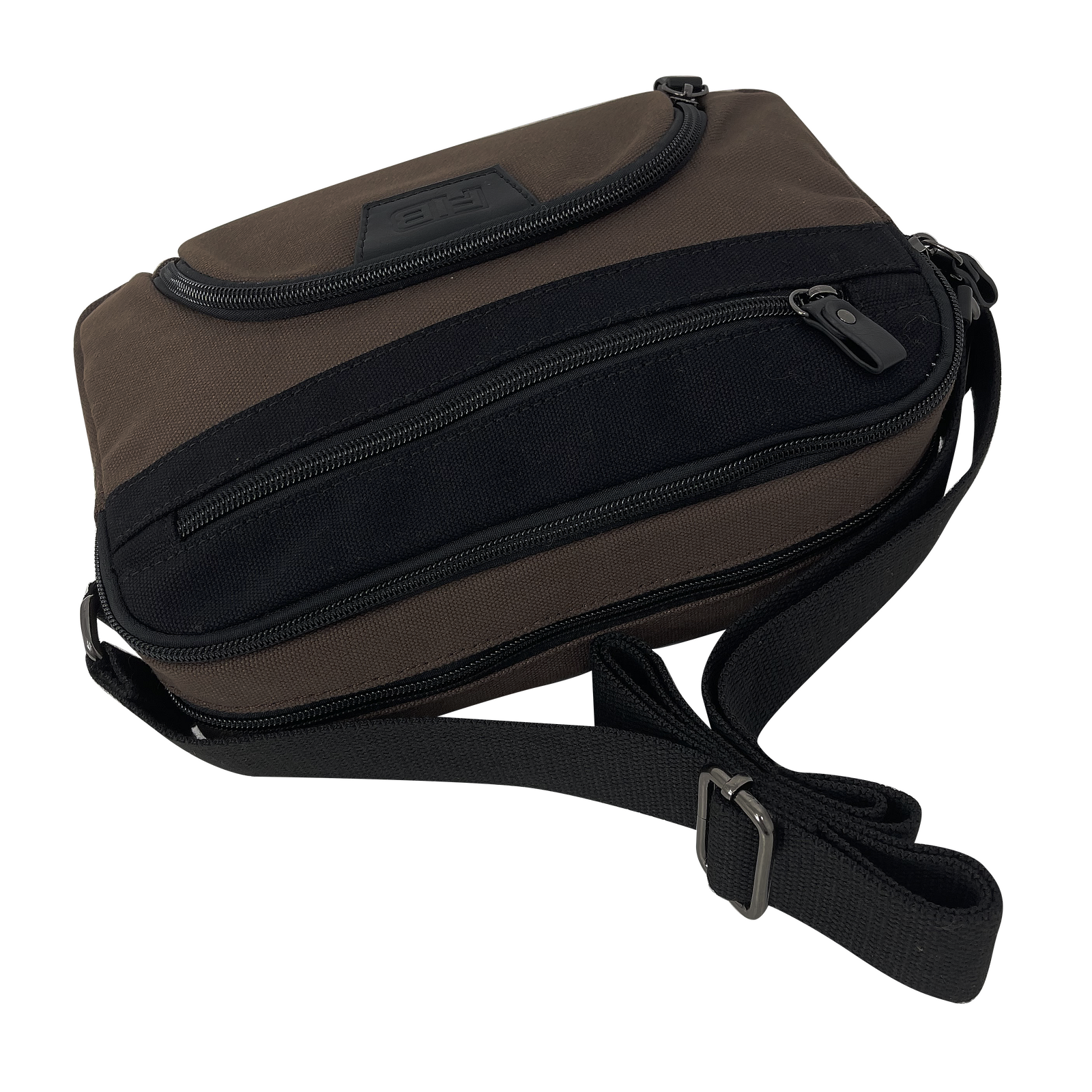 FIB Byron East West Sling Shoulder Bag Travel Adjustable Strap - Brown