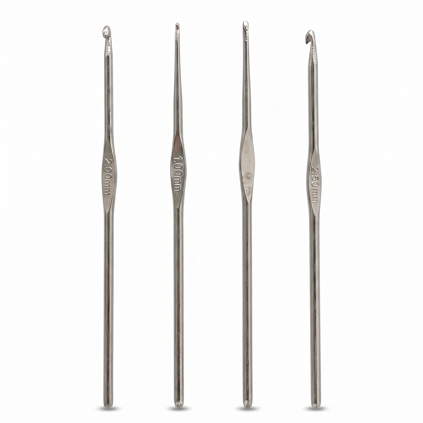 Steel Crochet Hook Set 4pcs Fine Sizes 1.00mm 1.80mm 2.00mm Thread Lace Craft Sewing