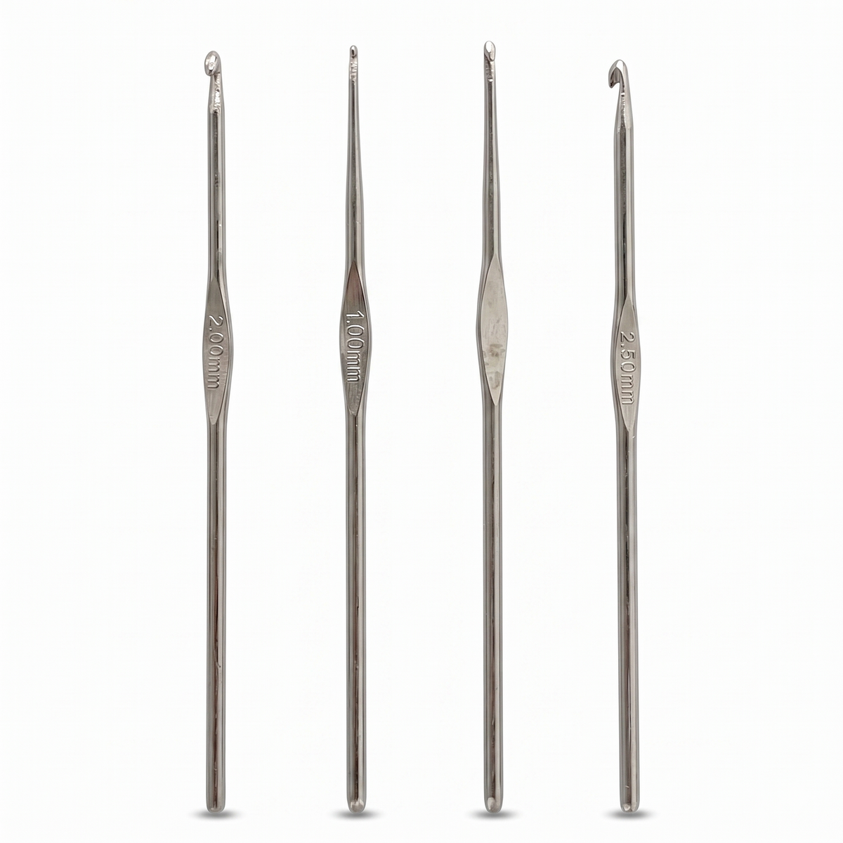 Steel Crochet Hook Set 4pcs Fine Sizes 1.00mm 1.80mm 2.00mm Thread Lace Craft Sewing