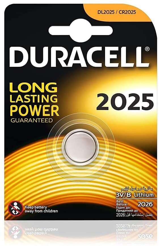 2x Duracell CR2025 Batteries Lithium 3V Battery Security 2025