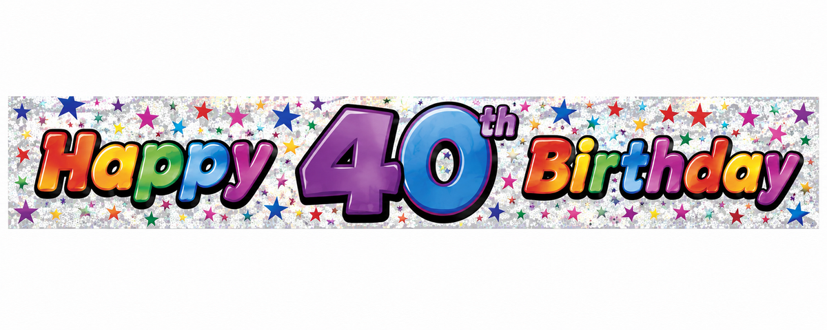 2.6m Happy 40th Birthday Party Banner