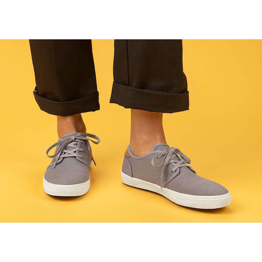 TOMS Mens Canvas Casual Sneakers Low Summer Shoes - Grey - US 9