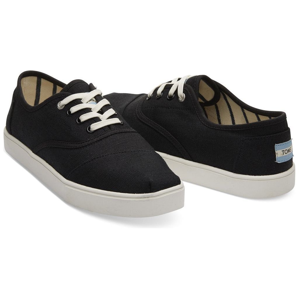 TOMS Heritage Mens Canvas Casual Shoes Sneakers Lace Up Low Cut - Black - US 10