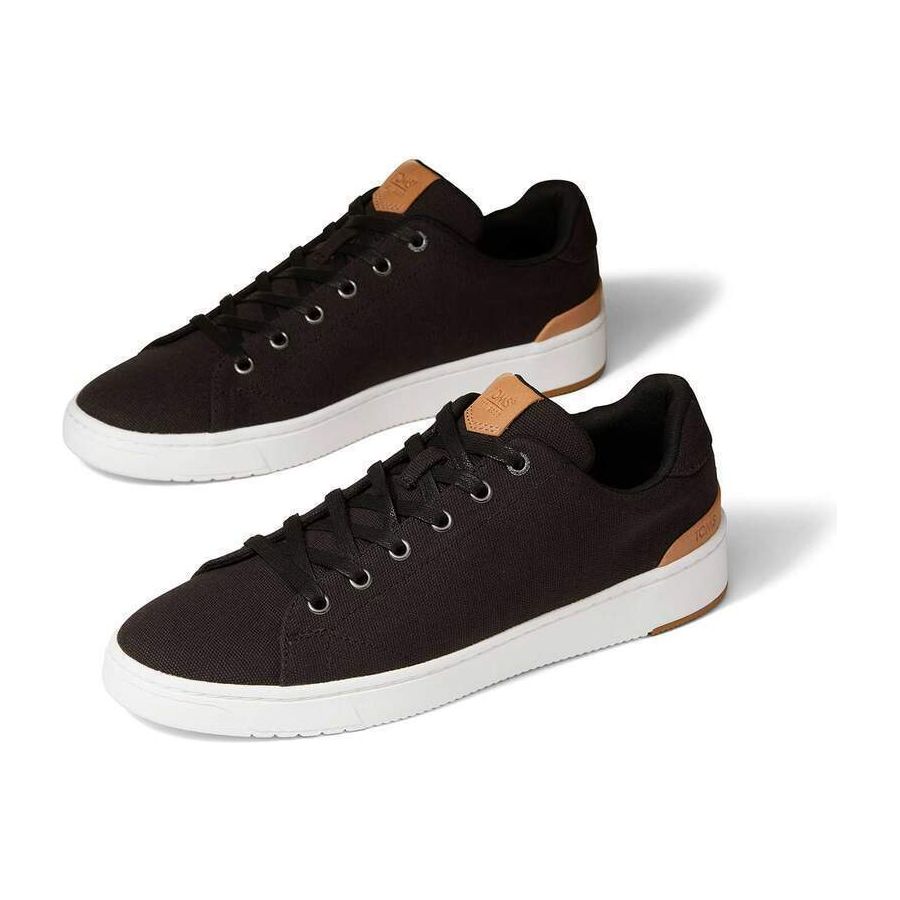TOMS Mens TRVL LITE Canvas Trainers Sneakers Casual Shoes - Black - US 8