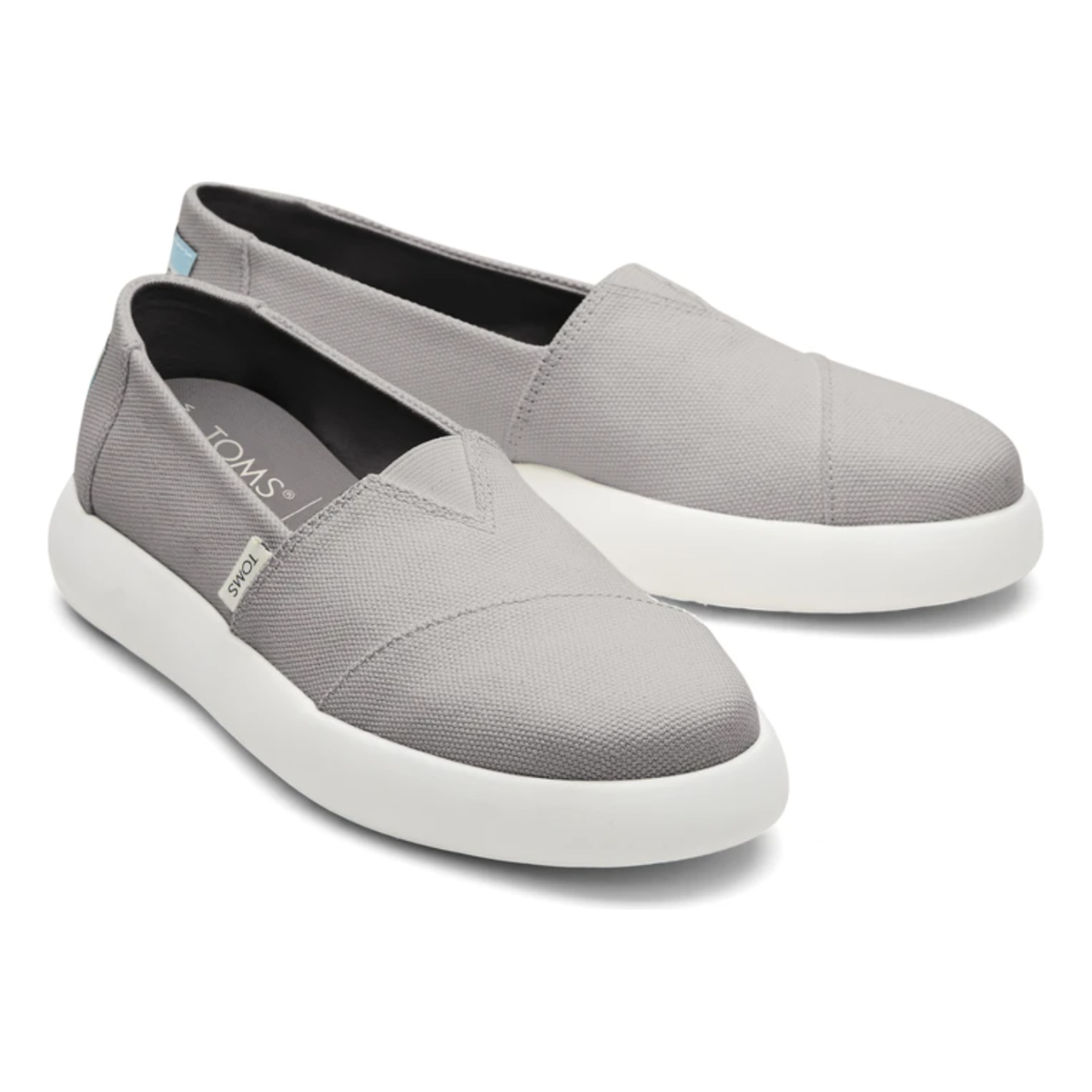 TOMS Womens Canvas Slip On Shoes Sneakers Flats Alpargata Espadrilles - Grey - US 7