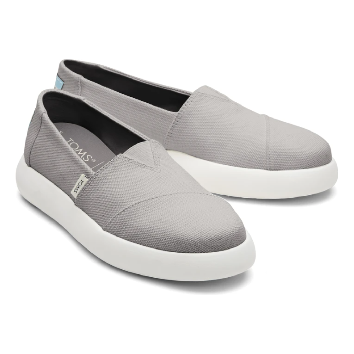 TOMS Womens Canvas Slip On Shoes Sneakers Flats Alpargata Espadrilles - Grey - US 7