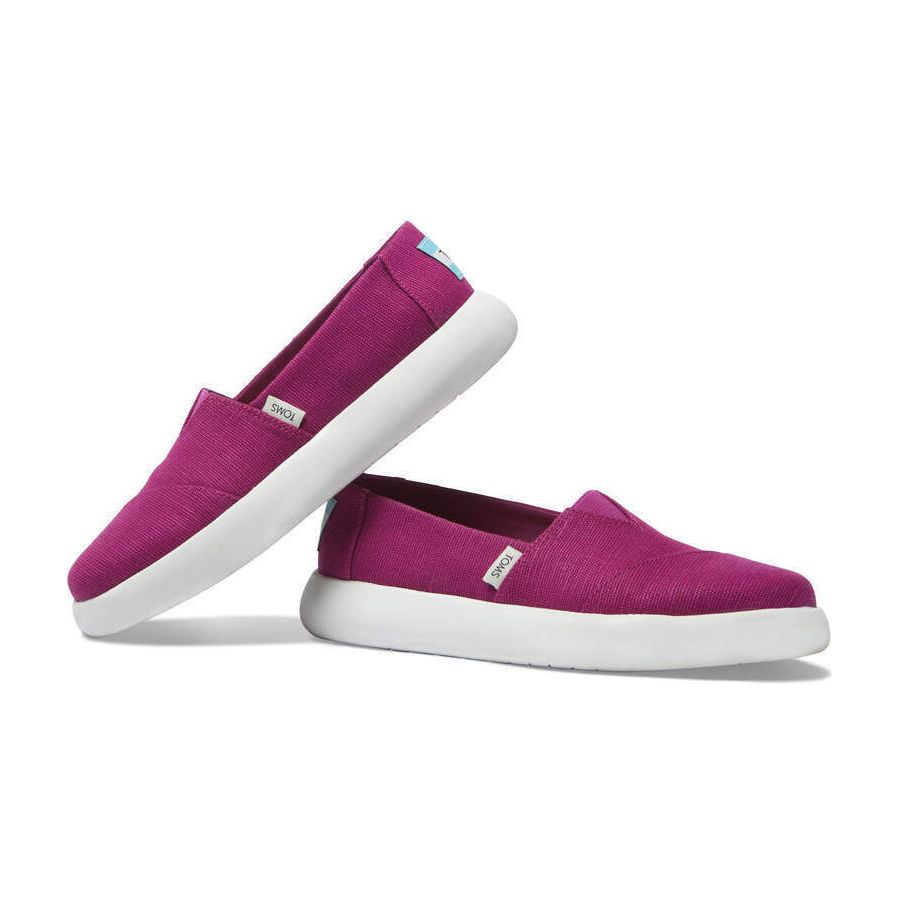 TOMS Womens Canvas Slip On Shoes Sneakers Flats Platform Espadrilles - Fuchsia Pink - US 9