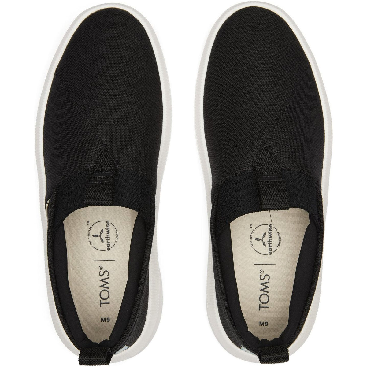 TOMS Mens Canvas Slip On Shoes Casual Sneakers Breathable Espadrilles - Black - US 11